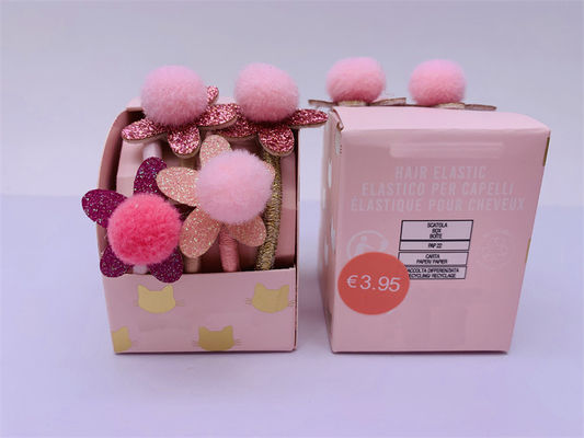 Partijfeest Kinderen haar accessoires, Duurzame Pom Pom haar stropdas 4 stuks 1 set