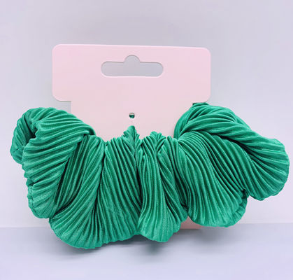 Ponytail Pleated Velvet Hair Scrunchies Elastisch Groen Voor Vrouw