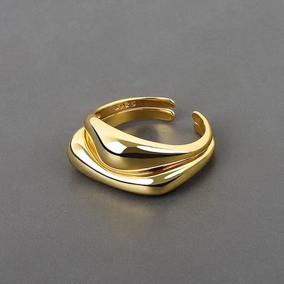 Herbruikbare feestelijke trendy gouden ringen, multifunctionele gouden fancy ring.