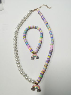 Duurzaam feest Kinders sieraden set, lichtgewicht kinderen parel ketting