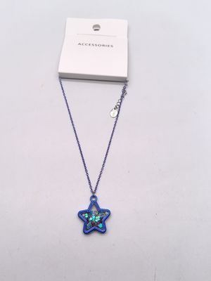 Blauwe ster hanger zilveren halsketting voor je stijl