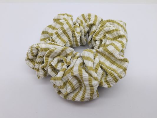 Groene gestreepte stoffige scrunchie haar scrunchie voor meerdere gelegenheden