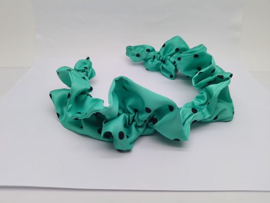 Donkergroen met zwarte stippen Haarband Kleuren aanpassen