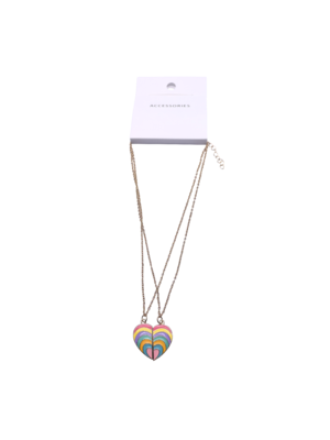 Mode Creatieve Kinderen Regenboog Ketting Kleurrijke Emaille Vlinder Hart Ketting Vriendschap Ketting