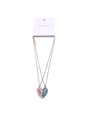 Mode Creatieve Kinderen Regenboog Ketting Kleurrijke Emaille Vlinder Hart Ketting Vriendschap Ketting
