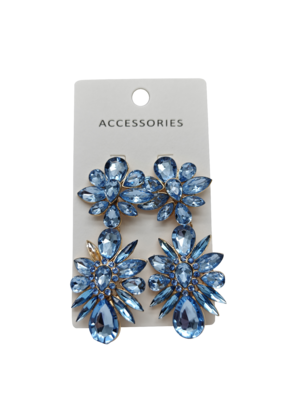 Nieuwe Mode Statement Oorbellen Modieuze Kristal Waterdruppel & Geometrische Bloem met Gelaagde Kleurrijke Strass Parel Sieraden
