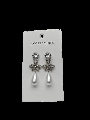 Vrouwen Hoogwaardige goudgeplatte boog oorbellen trendy legering sieraden uitstekende strassensteen zircon modieus parel temperament