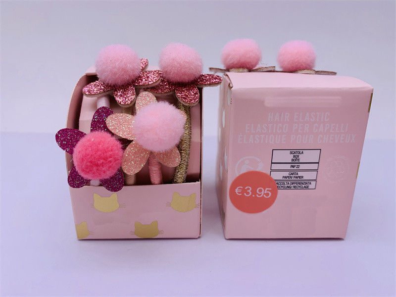 Partijfeest Kinderen haar accessoires, Duurzame Pom Pom haar stropdas 4 stuks 1 set