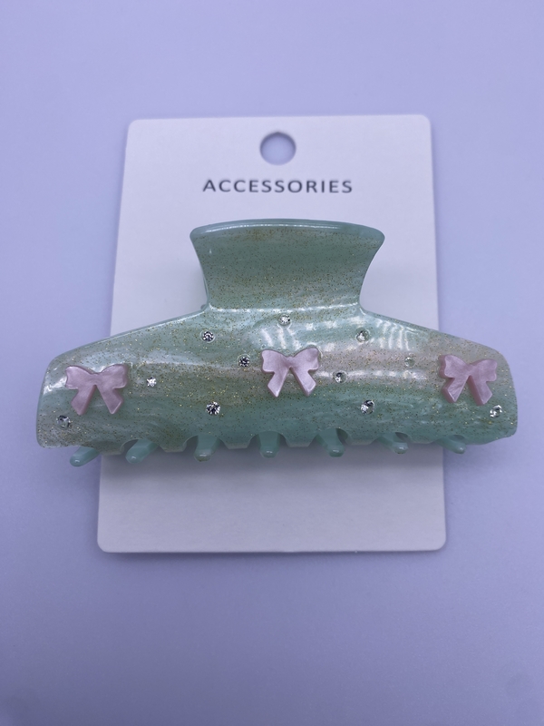 Unisex Pure and Fresh Acrylic Hair Claw Clip met Bowknot Decoratie Ontwerp
