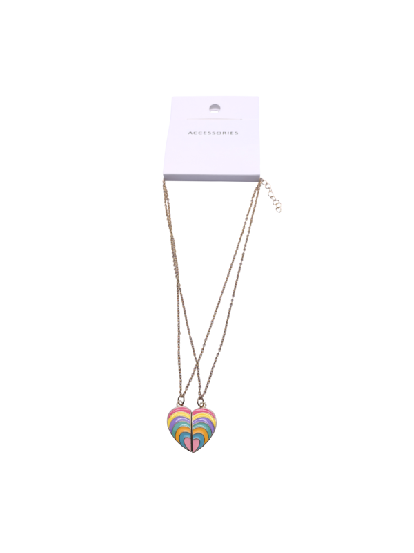 Mode Creatieve Kinderen Regenboog Ketting Kleurrijke Emaille Vlinder Hart Ketting Vriendschap Ketting