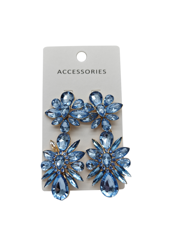 Nieuwe Mode Statement Oorbellen Modieuze Kristal Waterdruppel & Geometrische Bloem met Gelaagde Kleurrijke Strass Parel Sieraden