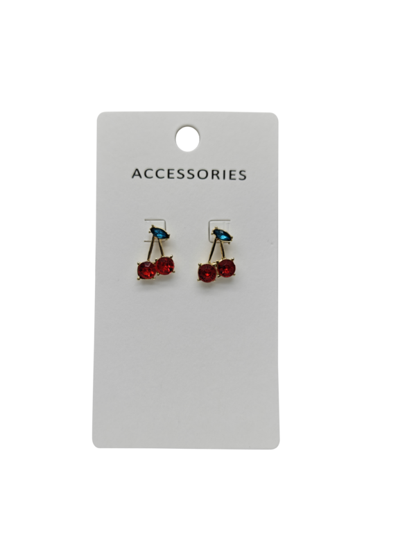 Vroeg in de zomer Nieuwe rode circon kersen oorbellen Elegante trendy fruitvormige oorbellen voor vrouwen Meisjes All-match Modieus Stijlvol