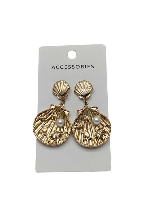 Europese en Amerikaanse mode schelp parel oorbellen retro trend creatieve oceaan stijl schelp oorbellen
