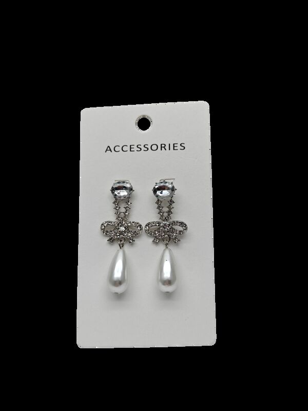 Vrouwen Hoogwaardige goudgeplatte boog oorbellen trendy legering sieraden uitstekende strassensteen zircon modieus parel temperament